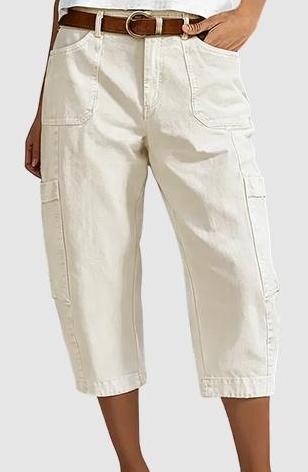👖NÅ 50 % RABATT✨Avslappede, uformelle capri-bukser i cargostil