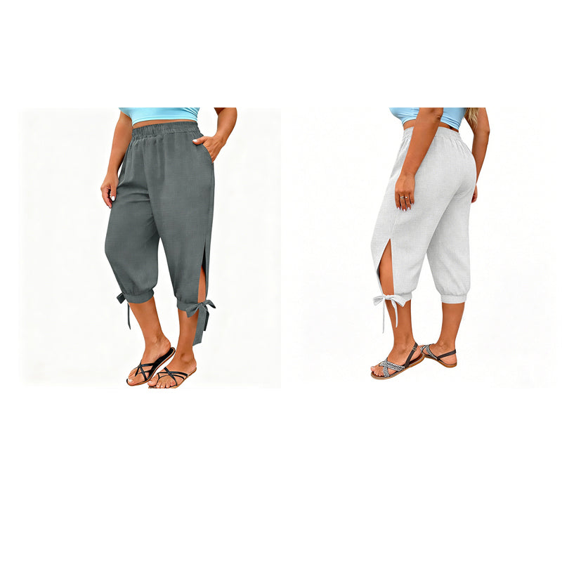 📢📢50% RABATT !! ⏰Capri-bukser for damer med elastisk linning til fritidsbruk