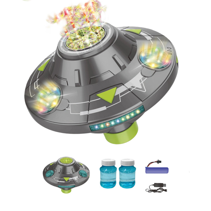 🛸 50 % RABATT I BEGRENSET TID! 💥 Smart roterende UFO-boblemaskin – 360° rotasjon, RGB-lys, unngåelse av hindringer ✨