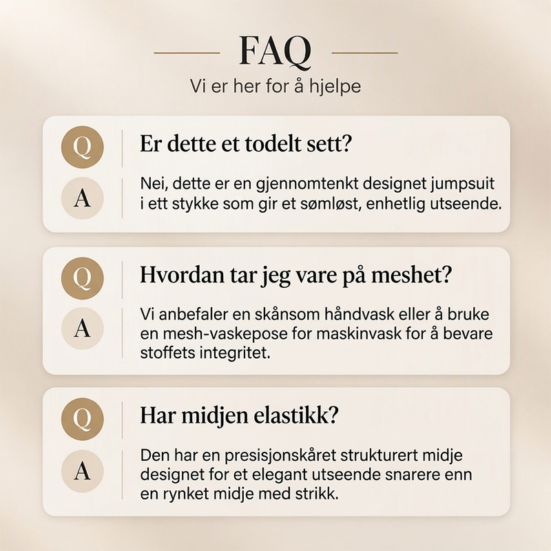 Elegant mesh-drakt for kvinner med erme og overliggende skjørt