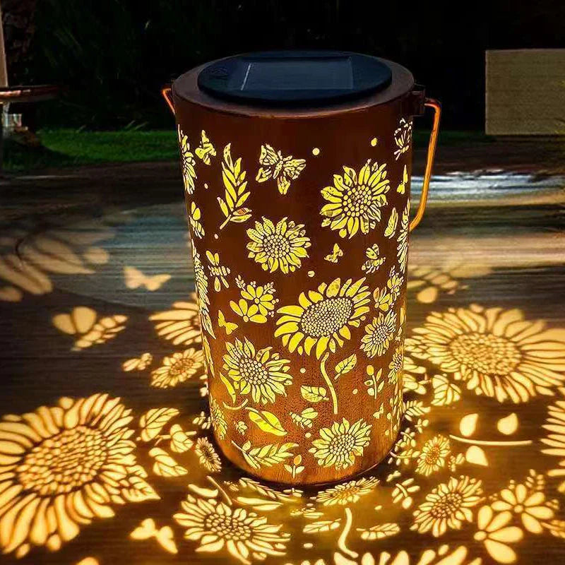 🔥HOT SALE 50% RABATT-🌞Gul solcellelampe med solsikkemotiv til hagen💫