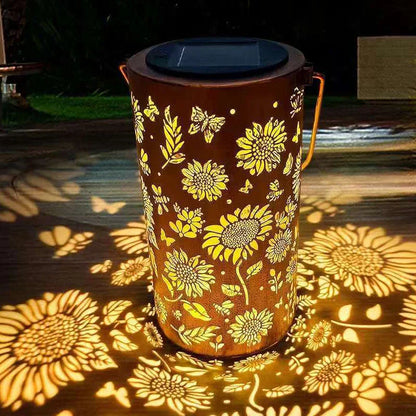 🔥HOT SALE 50% RABATT-🌞Gul solcellelampe med solsikkemotiv til hagen💫