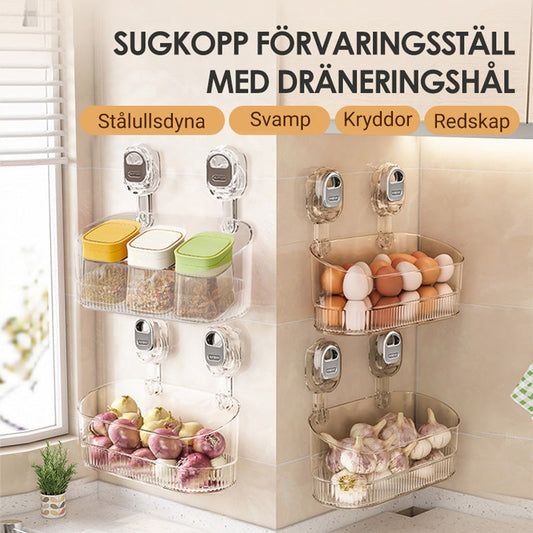 🔥2025 Best Buy🔥 Sugkoppsförvaringsställ med dräneringshål