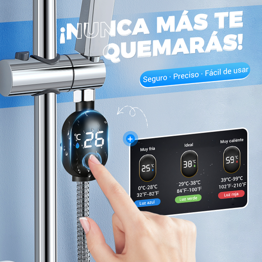 🚿 Oferta por tiempo limitado: 56 % de descuento 💧 Termómetro para ducha con pantalla LED 🌈📦