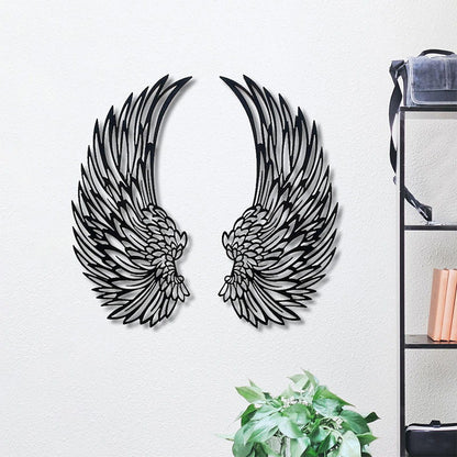 📢📢50 % RABATT!! ⏰Veggkunst med englevinger i metall og LED-lys🪽🌟