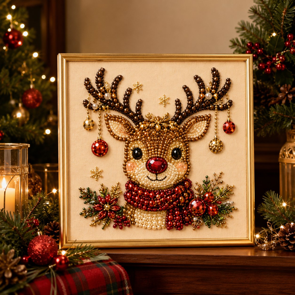 🧘Avslappende og nybegynnervennlig – 🎨💎DIY-julekunstsett med perler og diamanter