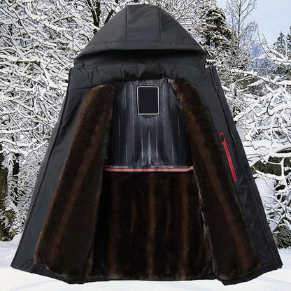 ❄️Vinterspecialerbjudanden❄️ Termisk tykk hetteparkajakke for menn ✨