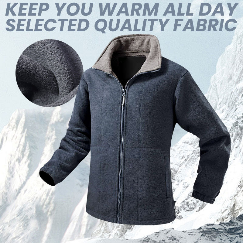 🎁(50 % rabat)🎄Herrejakke i dobbeltvevd fleece【Gratis levering】