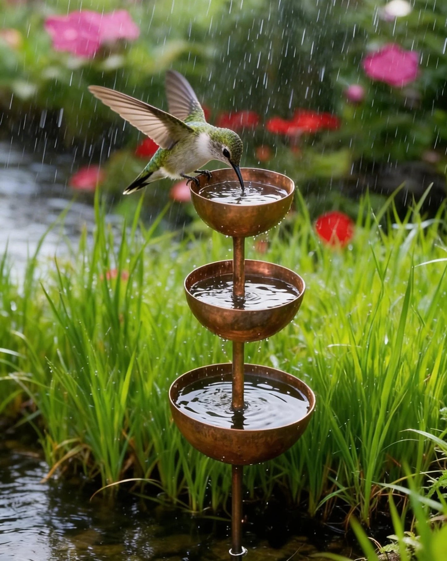🐦 SISTE DAGS SALG 50 % RABATT⚡ Regnfanger - Plantestøtte 🌧️Metall hagepynt