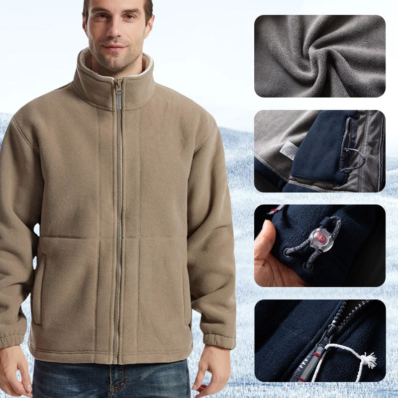 🎁(50 % rabat)🎄Herrejakke i dobbeltvevd fleece【Gratis levering】