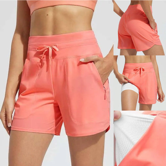 🌞NEW HOT SALE 51% OFF❄️Pantalones cortos deportivos casuales de mujer, de cintura alta, secado rápido y 5 pulgadas de largo.