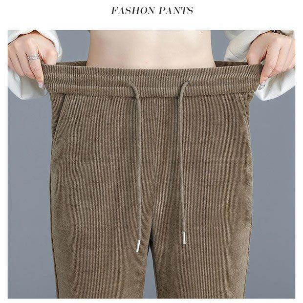 🔥Varmt salg 🔥 Joggebukse for dame med varm, plysjaktig kordfløyel（50% OFF)