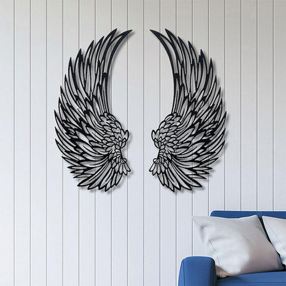 📢📢50 % RABATT!! ⏰Veggkunst med englevinger i metall og LED-lys🪽🌟