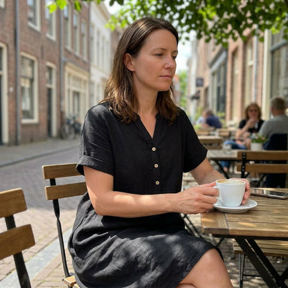 🏖️ BEGRENSET TID 50 % RABATT! 👗 Tunikakjole med V-hals til dame – Avslappet passform, lommer og pustende