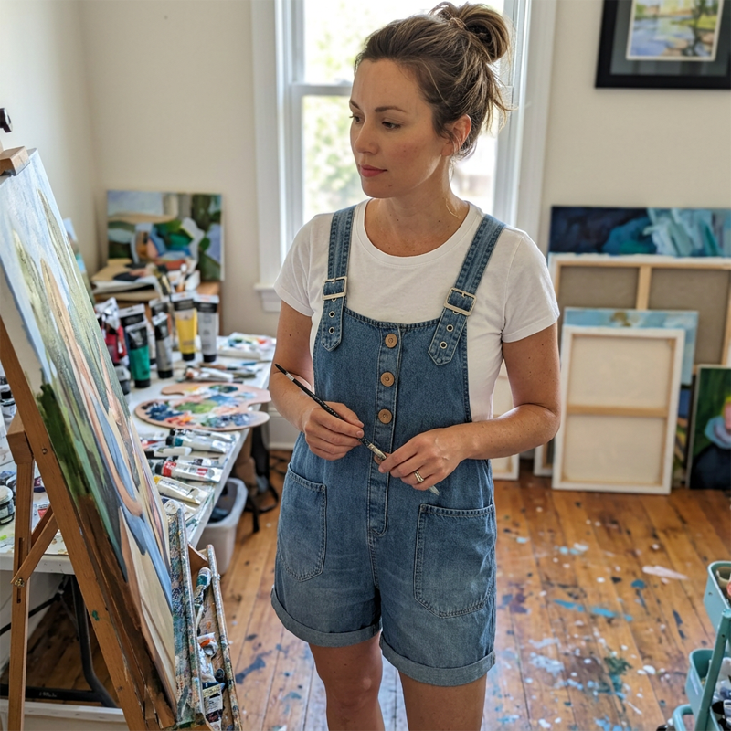 🔥50 000+ SOLGT TIL HALV PRIS💙 Løse denimshorts til dame, justerbare stropper og romslige lommer S-2XL