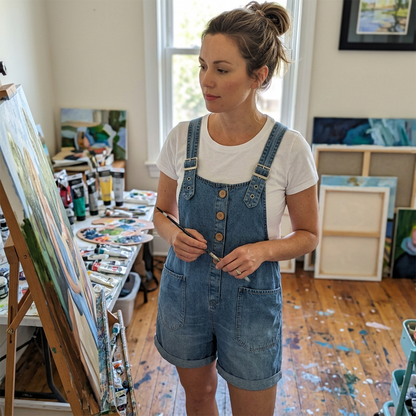 🔥50 000+ SOLGT TIL HALV PRIS💙 Løse denimshorts til dame, justerbare stropper og romslige lommer S-2XL