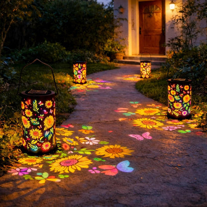 🔥HOT SALE 50% RABATT-🌞Gul solcellelampe med solsikkemotiv til hagen💫
