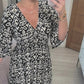 👗Vestido holgado con cuello en V y estampado