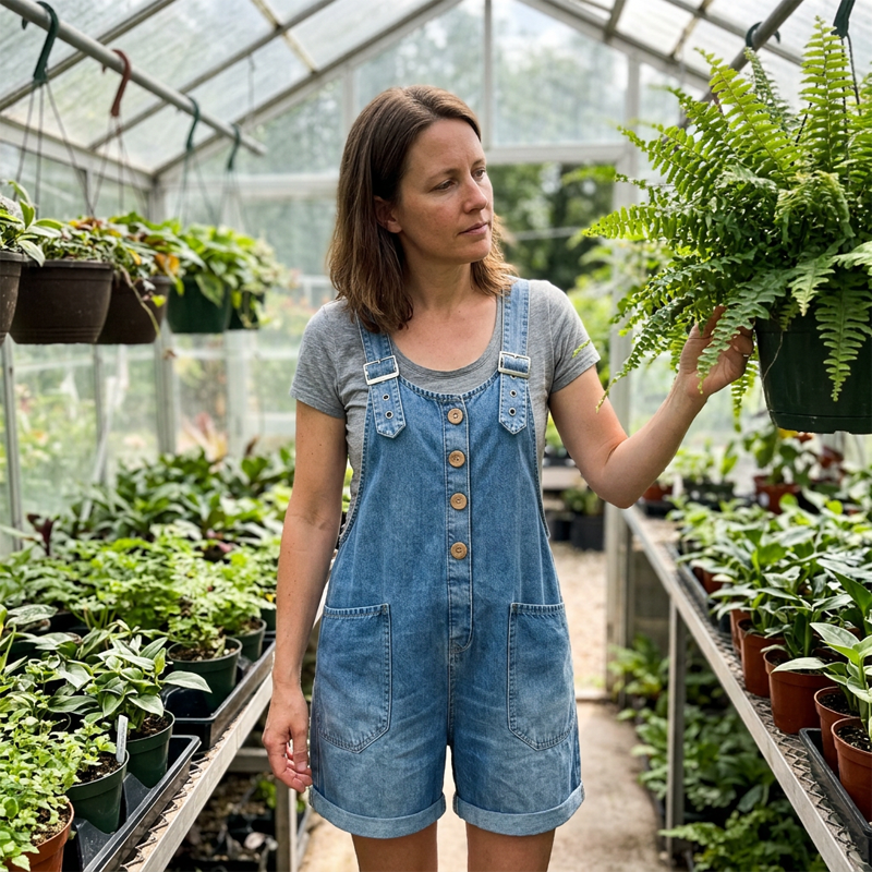 🔥50 000+ SOLGT TIL HALV PRIS💙 Løse denimshorts til dame, justerbare stropper og romslige lommer S-2XL
