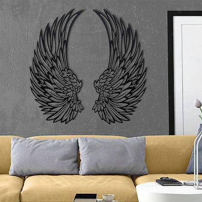 📢📢50 % RABATT!! ⏰Veggkunst med englevinger i metall og LED-lys🪽🌟