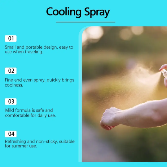 ❄️Øyeblikkelig kjølende spray for lindring av varmt vær – Naturlig peppermynte kroppsspray✨