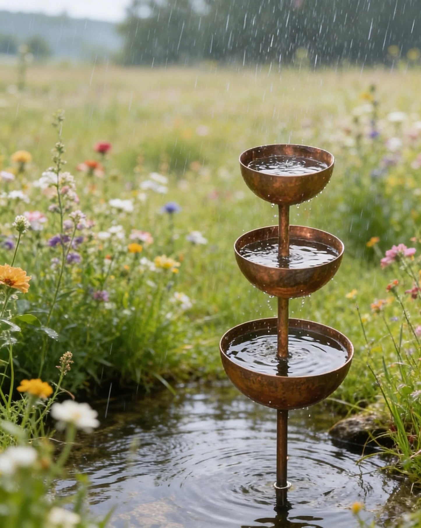 🐦 SISTE DAGS SALG 50 % RABATT⚡ Regnfanger - Plantestøtte 🌧️Metall hagepynt