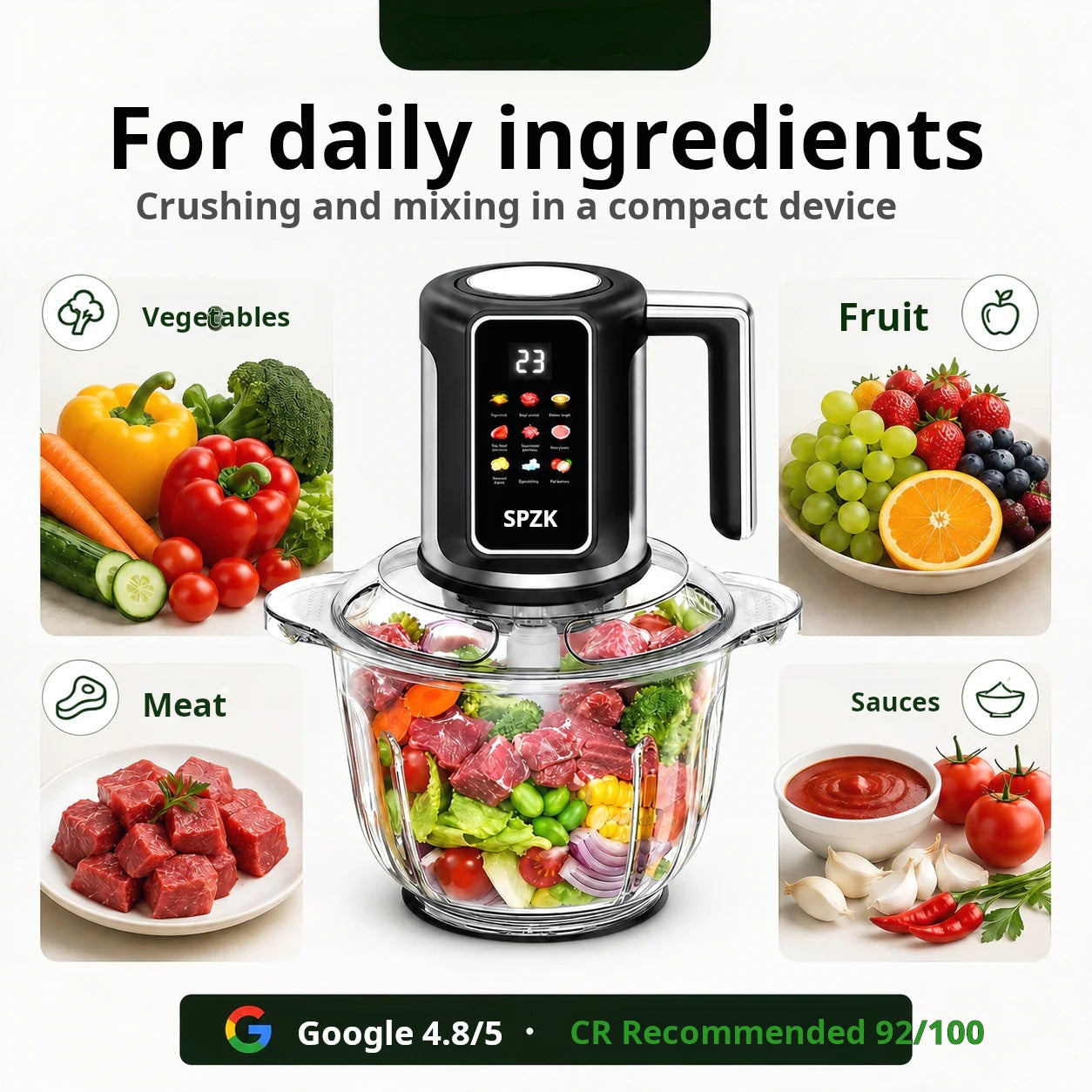 🔪USB-drevet trådløs kjøkkenkvern for kjøtt, sauser og mer – raskt, hygienisk og enkelt! 🍖🥦