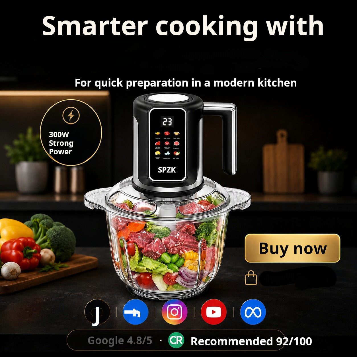 🔪USB-drevet trådløs kjøkkenkvern for kjøtt, sauser og mer – raskt, hygienisk og enkelt! 🍖🥦
