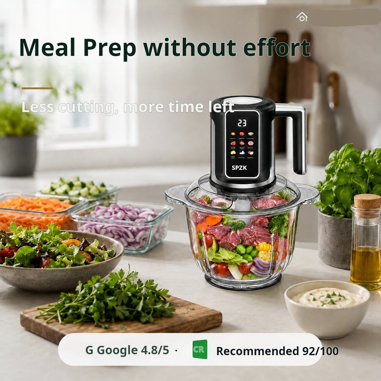🔪USB-drevet trådløs kjøkkenkvern for kjøtt, sauser og mer – raskt, hygienisk og enkelt! 🍖🥦