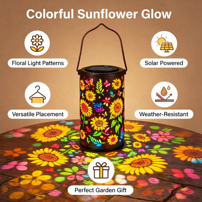 🔥HOT SALE 50% RABATT-🌞Gul solcellelampe med solsikkemotiv til hagen💫