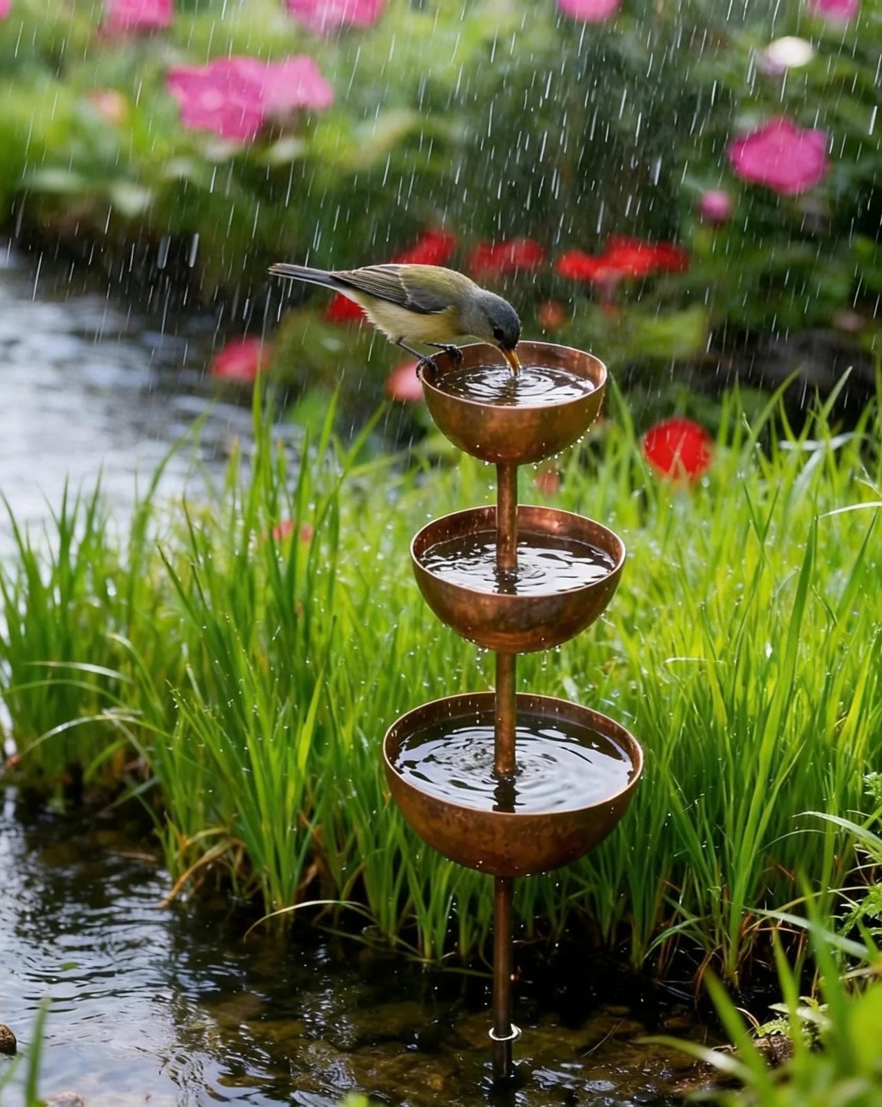 🐦 SISTE DAGS SALG 50 % RABATT⚡ Regnfanger - Plantestøtte 🌧️Metall hagepynt