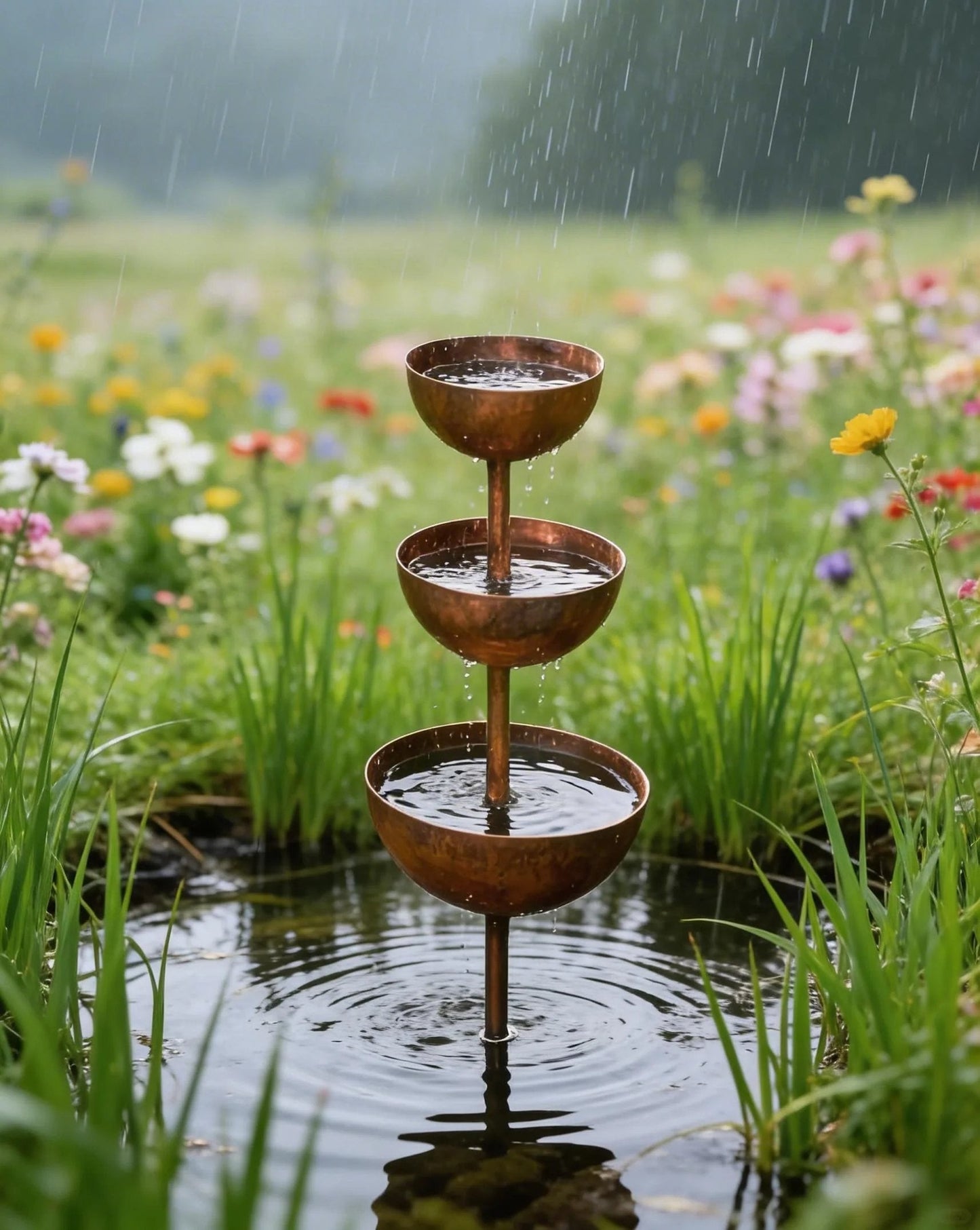 🐦 SISTE DAGS SALG 50 % RABATT⚡ Regnfanger - Plantestøtte 🌧️Metall hagepynt