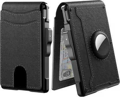 💼🔒Slank herrelommebok i aluminium med RFID-blokkering – Pop-up-kortholder med pengeklips og doble ID-vinduer