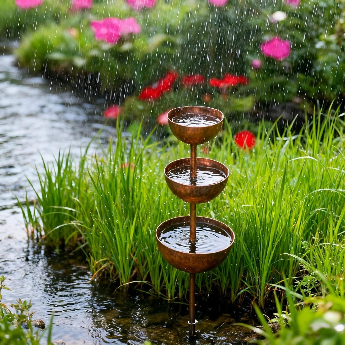 🐦 SISTE DAGS SALG 50 % RABATT⚡ Regnfanger - Plantestøtte 🌧️Metall hagepynt