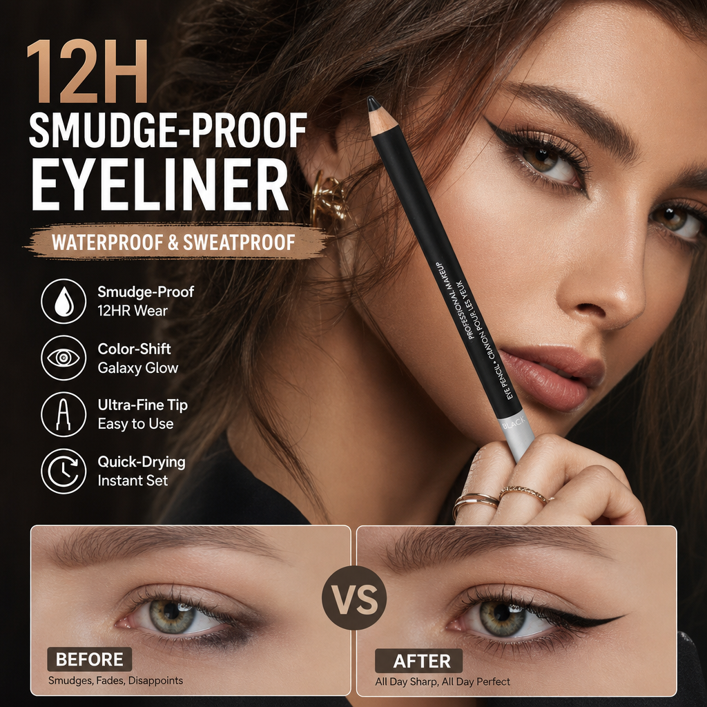 ⏳KJØP 1 FÅ 1 GRATIS!⏰Myk eyelinerblyant som kan gnies ut – Langvarig og uanstrengt blend