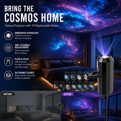 Plug-and-Play HD Galaxy & Ocean Projektor Nattlys 🥳55 000+ fornøyde brukere