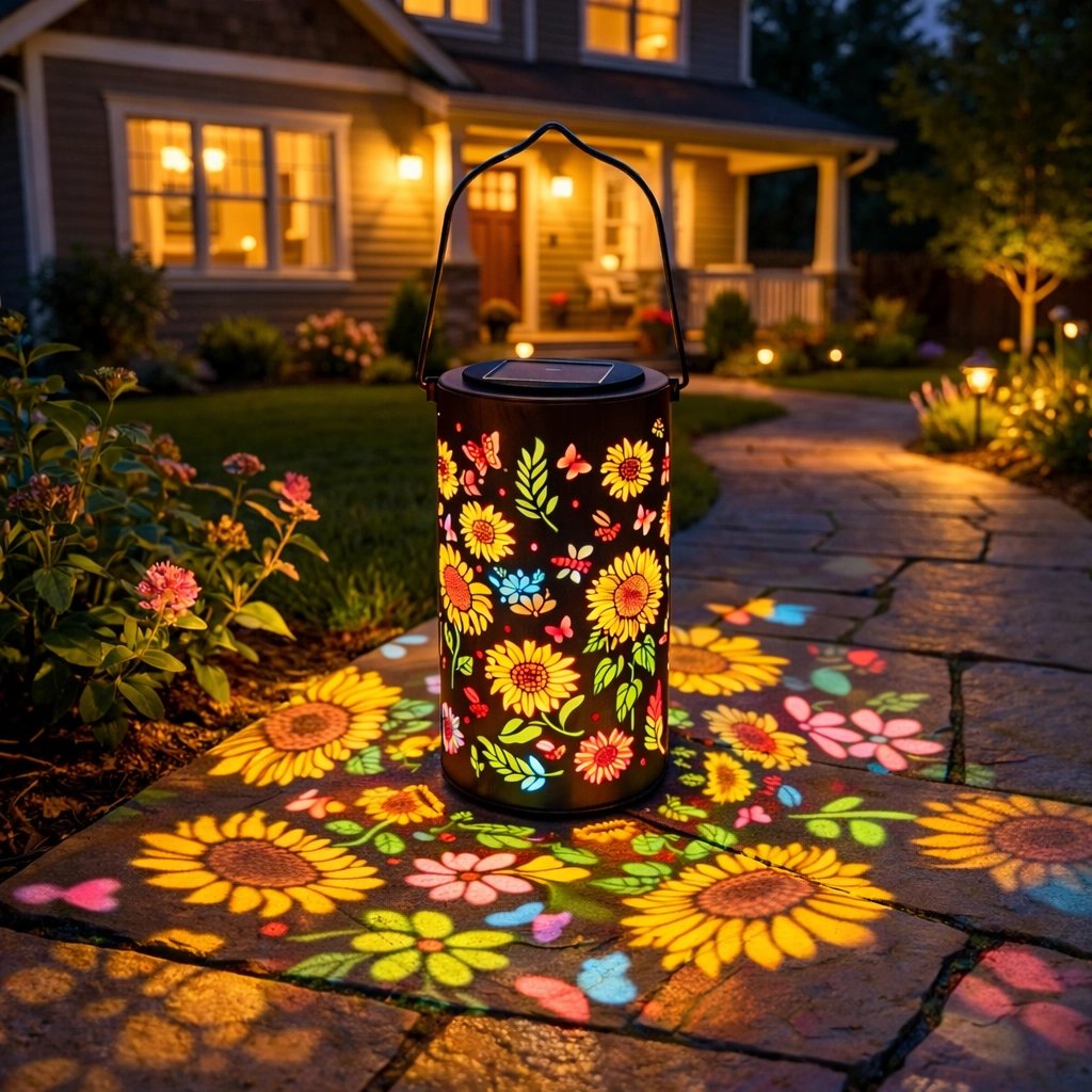🔥HOT SALE 50% RABATT-🌞Gul solcellelampe med solsikkemotiv til hagen💫