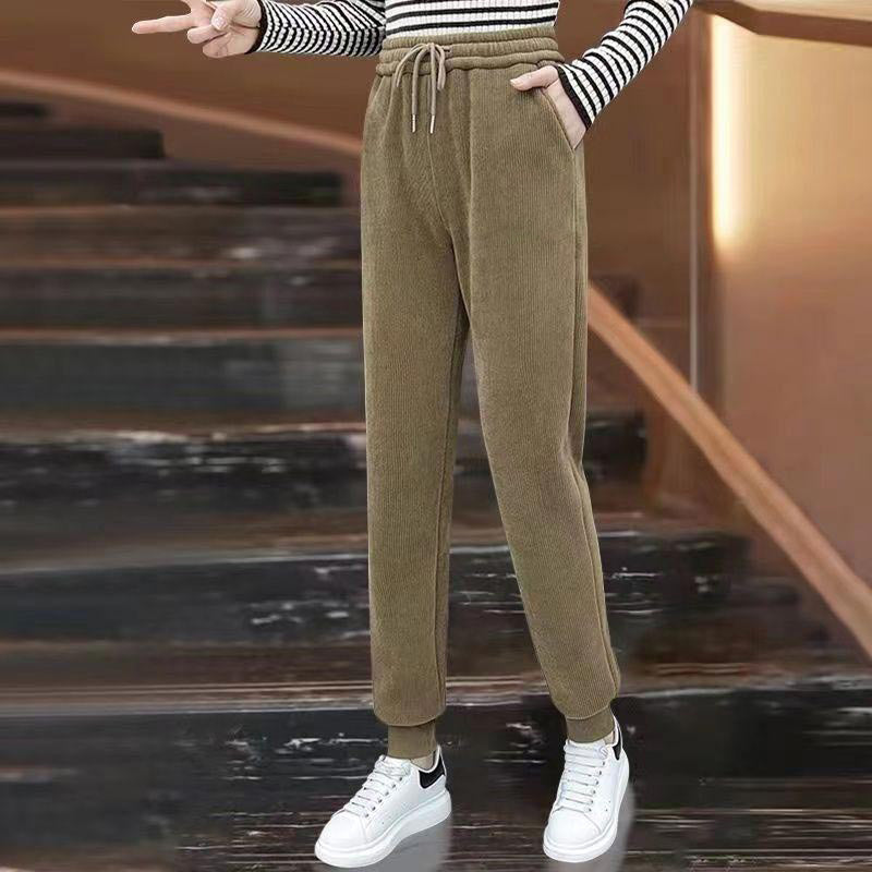 🔥Varmt salg 🔥 Joggebukse for dame med varm, plysjaktig kordfløyel（50% OFF)