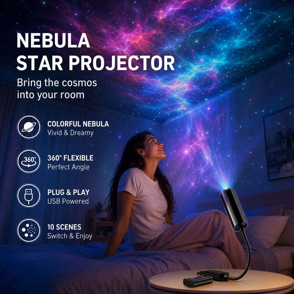 Plug-and-Play HD Galaxy & Ocean Projektor Nattlys 🥳55 000+ fornøyde brukere