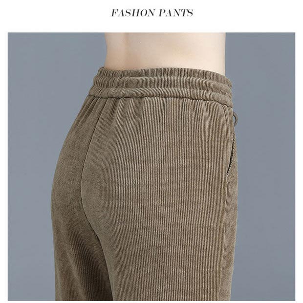 🔥Varmt salg 🔥 Joggebukse for dame med varm, plysjaktig kordfløyel（50% OFF)