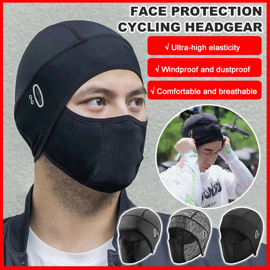 🔥 Ideales Geschenk 💝 - Radlerhut mit Gesichtsschutz aus Eisseide (kühlt vor Sonne)