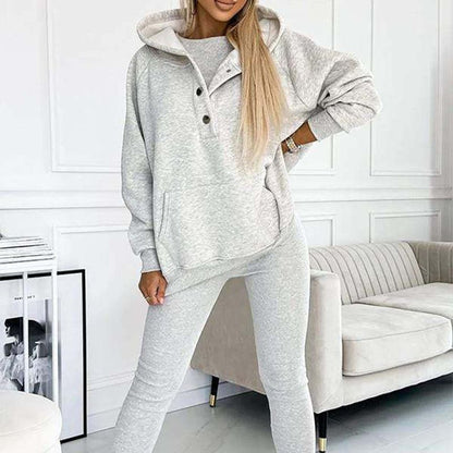 💕Ingen anledning att oroa dig för vad du ska ha på dig längre💕Löst och bekvämt tredelat set, inklusive en hoodie och sweatshirt