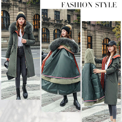 🎁Vinterfrakk med hette og pelskrage, casual parka for kvinner【Gratis levering】