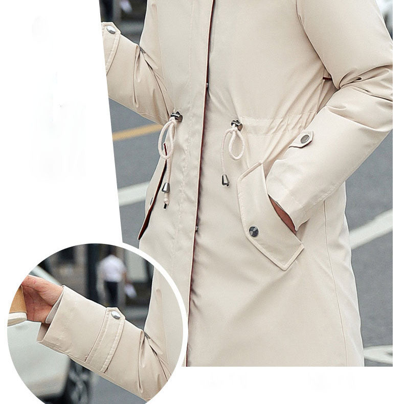 🎁Vinterfrakk med hette og pelskrage, casual parka for kvinner【Gratis levering】