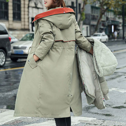 🎁Vinterfrakk med hette og pelskrage, casual parka for kvinner【Gratis levering】