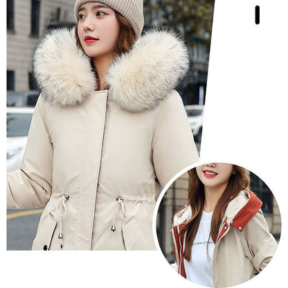 🎁Vinterfrakk med hette og pelskrage, casual parka for kvinner【Gratis levering】