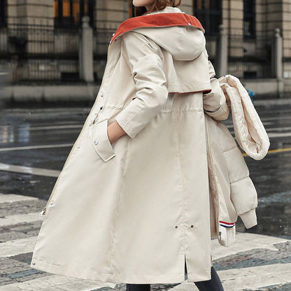 🎁Vinterfrakk med hette og pelskrage, casual parka for kvinner【Gratis levering】