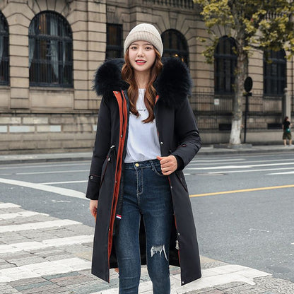 🎁Vinterfrakk med hette og pelskrage, casual parka for kvinner【Gratis levering】