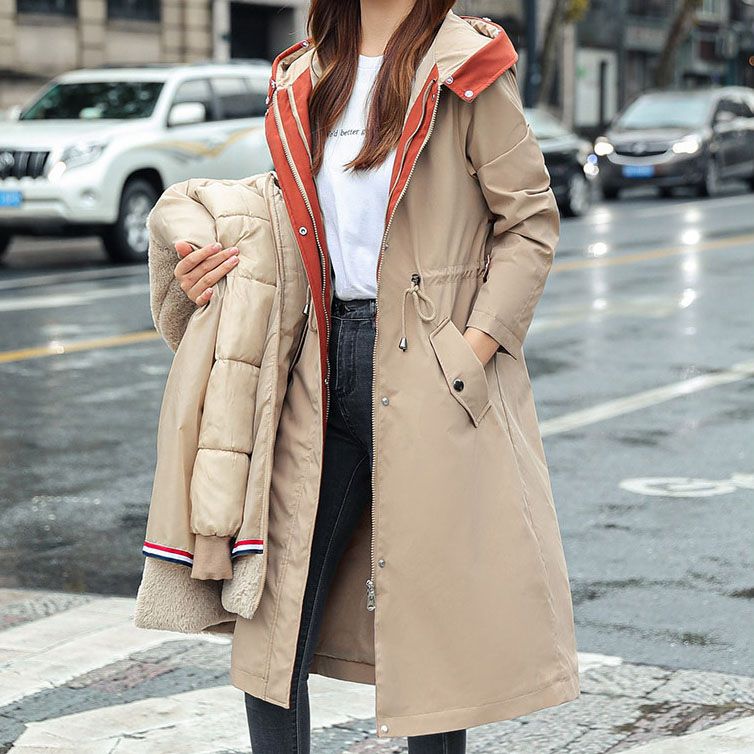 🎁Vinterfrakk med hette og pelskrage, casual parka for kvinner【Gratis levering】
