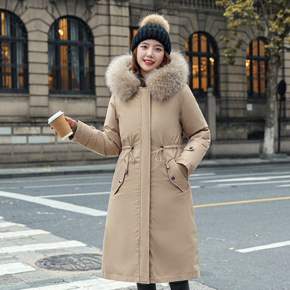 🎁Vinterfrakk med hette og pelskrage, casual parka for kvinner【Gratis levering】